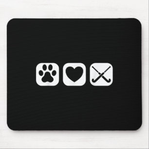 Hockeyschläger Hund Pfote Liebe - Hockeyteam Mousepad