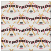 Hockeyschläger mit Puck Hockey Text Stoff (Nahaufnahme)