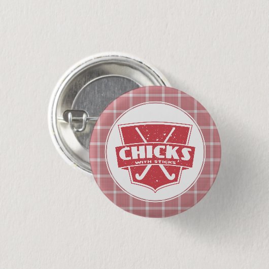 Hockeyschläger mit Sticks-Button Button (Vorne & Hinten)