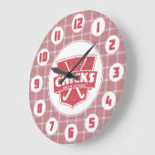 Hockeyschläger mit Sticks Große Wanduhr (Winkel)
