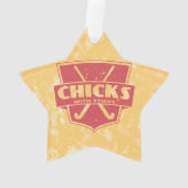 Hockeyschläger mit Sticks Holiday Ornament (Rückseite)