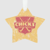 Hockeyschläger mit Sticks Holiday Ornament (Vorderseite)