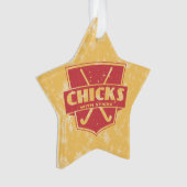 Hockeyschläger mit Sticks Holiday Ornament (Vorderseite)