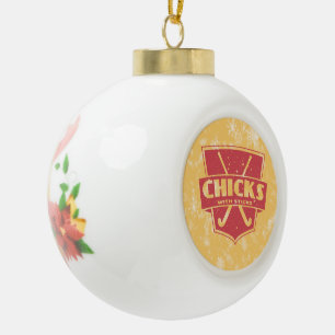 Hockeyschläger mit Sticks Holiday Ornament