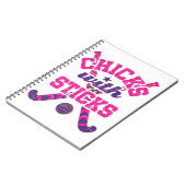 Hockeyschläger mit Sticks Notizblock (Linke Seite)