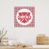 Hockeyschläger mit Sticks Poster (Küche)