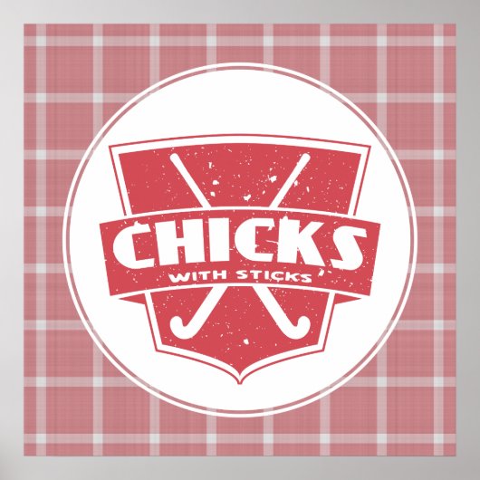 Hockeyschläger mit Sticks Poster (Vorne)