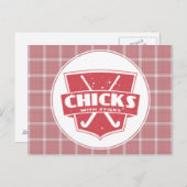Hockeyschläger mit Sticks-Postkarte Postkarte (Vorne/Hinten)