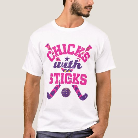 Hockeyschläger mit Sticks T-Shirt (Vorderseite)