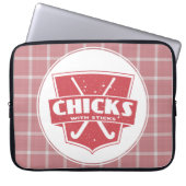 Hockeyschläger mit Sticks und Laptop-Sieb Laptopschutzhülle (Vorderseite)