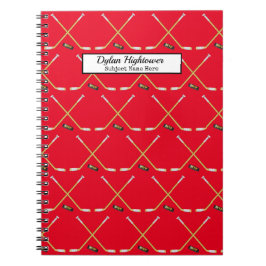 Hockeyschläger| MVP Puck Pattern Roter Name| Gegen Notizblock