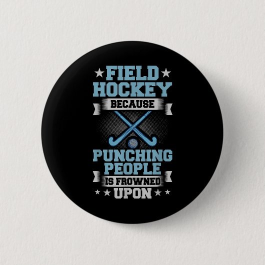 Hockeyschläger-Tor-Hallenspiel-Spielertraining Button (Vorderseite)