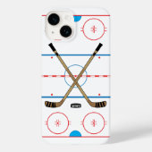 Hockeyschläger und Eishockeyschläger im Zentrum Case-Mate iPhone Hülle (Rückseite)