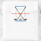 Hockeyschläger und Mitteleihockey 3" (Set von 6 Ja Runder Aufkleber (Tasche)