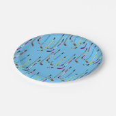 Hockeyschläger und Puck Pappteller (Schrägansicht)