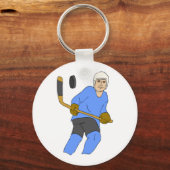 Hockeyschläger und Puck Schlüsselanhänger (Vorderseite)