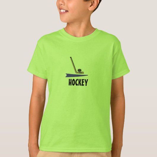 Hockeyschläger und -puck T-Shirt (Vorderseite)