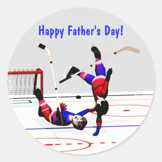 Hockeyspiel des Vaters Runder Aufkleber (Vorderseite)