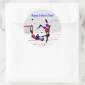 Hockeyspiel des Vaters Runder Aufkleber (Tasche)