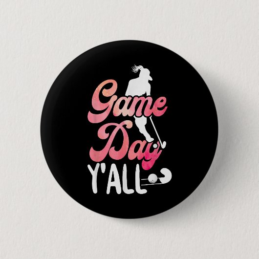 Hockeyspiel Tag Y'all _1 Button (Vorderseite)
