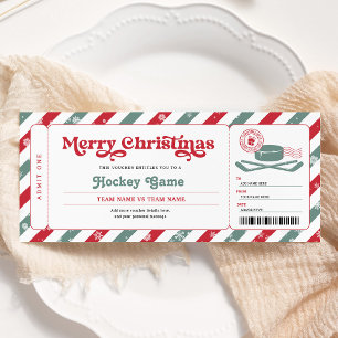 Hockeyspiel Überraschung Weihnachtsgeschenk Ticket Einladung