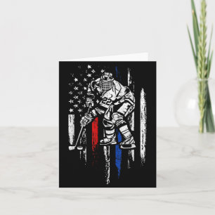 Hockeyspieler Amerikanische Flagge Patriotisch Usa Karte