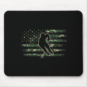 Hockeyspieler Amerikanische Flagge USA Camo Patrio Mousepad