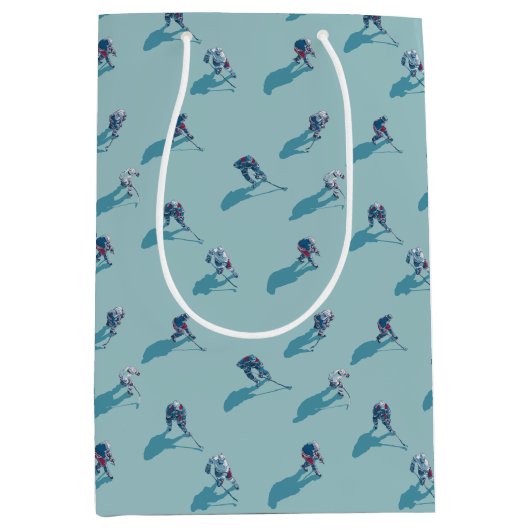 Hockeyspieler auf Eis Mittlere Geschenktüte (Vorderseite)