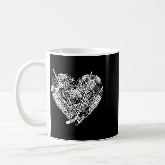 Hockeyspieler-Ausrüstung Herzform Liebe Kaffeetasse (Links)