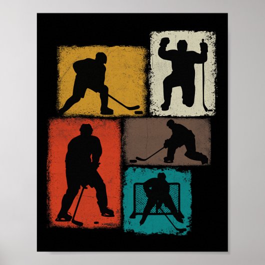 Hockeyspieler Collage Männer Kinder Trainer Jugend Poster (Vorne)