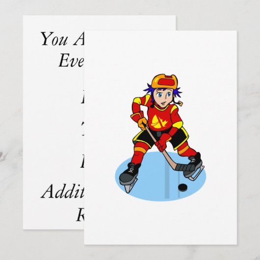 Hockeyspieler Einladung (Vorne/Hinten)