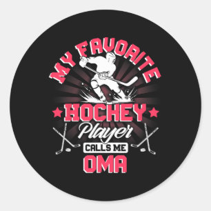 Hockeyspieler Eis Mein Lieblings-Hockeyspieler ruf Runder Aufkleber