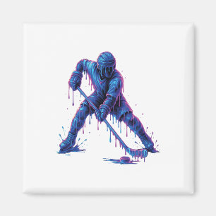 Hockeyspieler Eiscreme-Drip-Grafik Jugend Männer F Magnet
