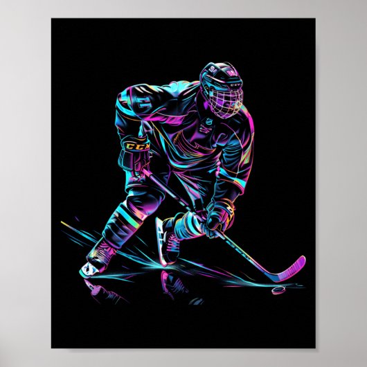 Hockeyspieler Eishockeyleistung Poster (Vorne)