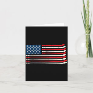 Hockeyspieler Fan Eishockey Amerikanische Flagge 4 Karte