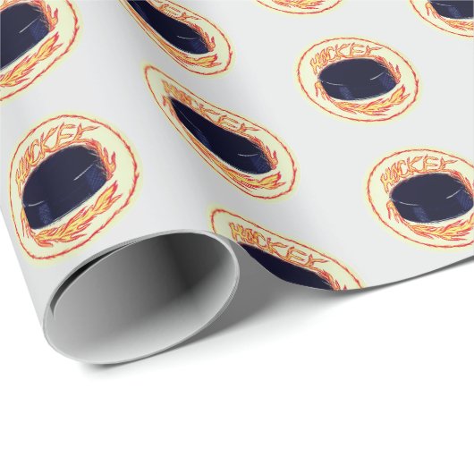 Hockeyspieler Geschenkpapier (Rolleneckpunkt)
