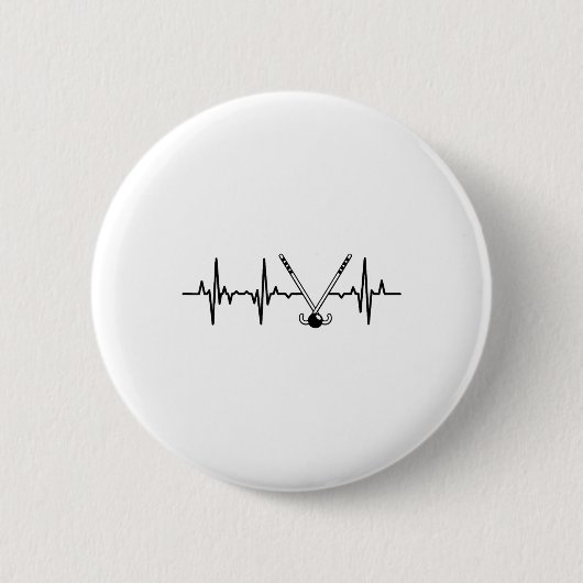 Hockeyspieler Herzlinie Button (Vorderseite)
