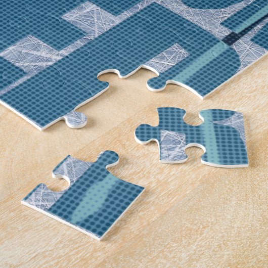 Hockeyspieler laufen auf Wasser Puzzle (Seite)