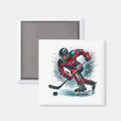 Hockeyspieler Magnet (Vorderseite/Rückseite)