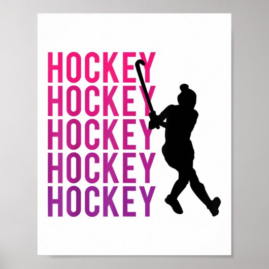 Hockeyspieler mit Hockeyschläger_3 Poster (Vorne)