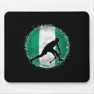 Hockeyspieler Nigeria Nigerianische Flagge Nigeria Mousepad