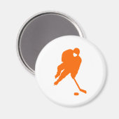 Hockeyspieler Orange Magnet (Vorderseite/Rückseite)