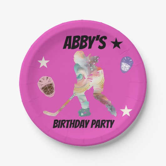 Hockeyspieler Pappteller (Vorderseite)