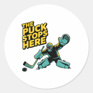 Hockeyspieler Puck Strafbank Hockey Torwart Runder Aufkleber