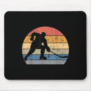 Hockeyspieler Retro Vintage Sweeper Torwart Mousepad