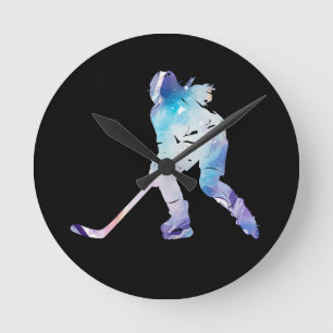 Hockeyspieler Runde Wanduhr