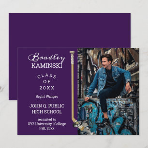 Hockeyspieler-Sport-Abschlussfoto-Ankündigung Einladung