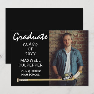 Hockeyspieler-Sport-Abschlussfoto-Ankündigung Einladung