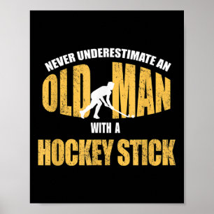 Hockeyspieler Stockhandling Lustige Sport-Geschenk Poster