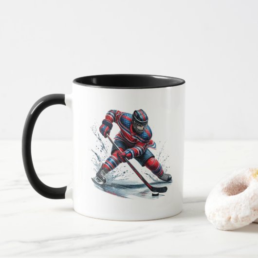 Hockeyspieler tasse (Mit Donut)